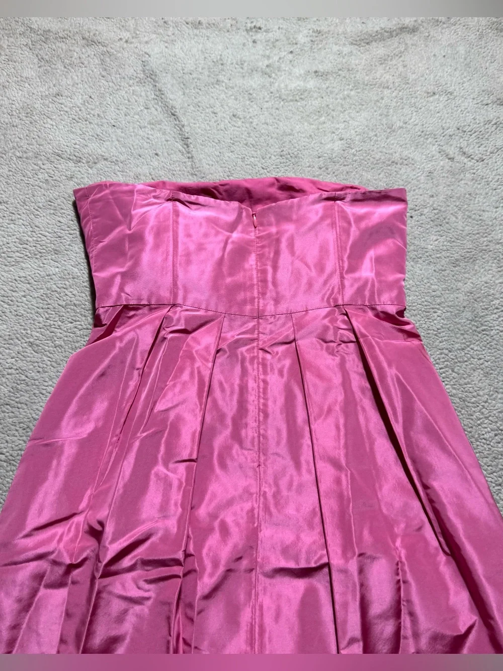 J Crew Dress‎ Womens 2P Petite Pink Mini Strapless Lined 100% Silk Back Zip